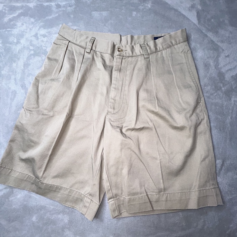 Vintage Polo Ralph Lauren Shorts Mens 31 Khaki double Pleated shorts preppy